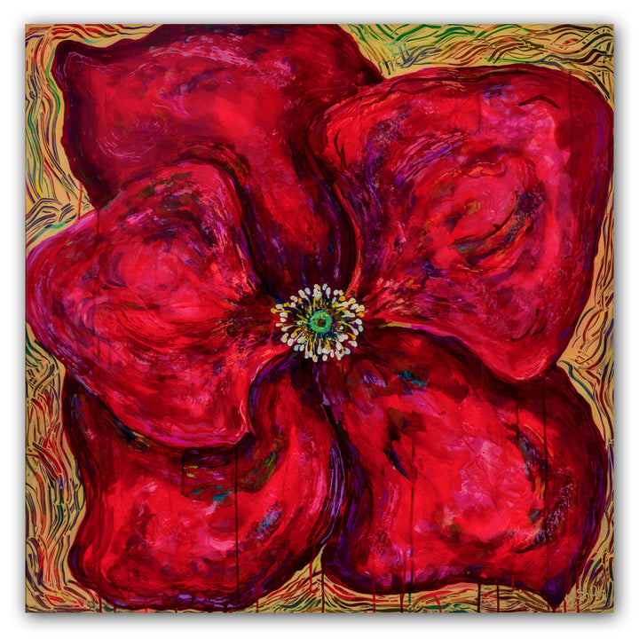Big Red Poppy (Original Painting): The Art of Rachel Shultz