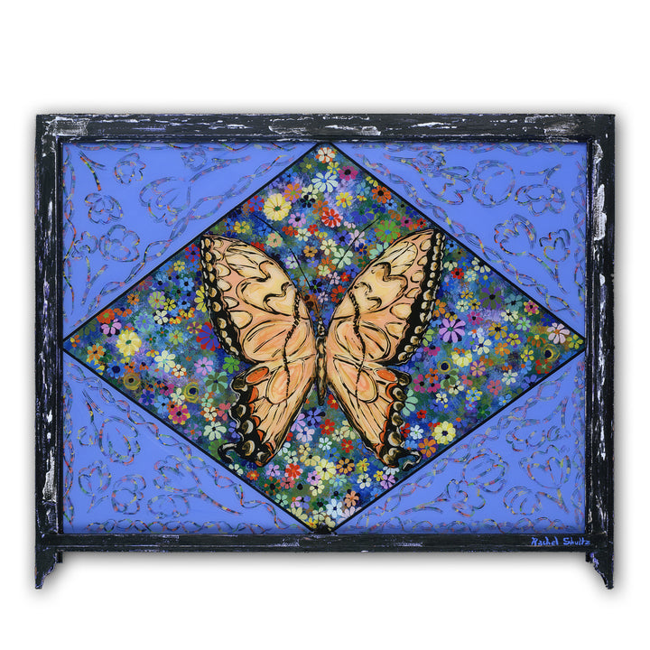 Butterfly with Wildflowers (Original Painting): The Art of Rachel Shultz