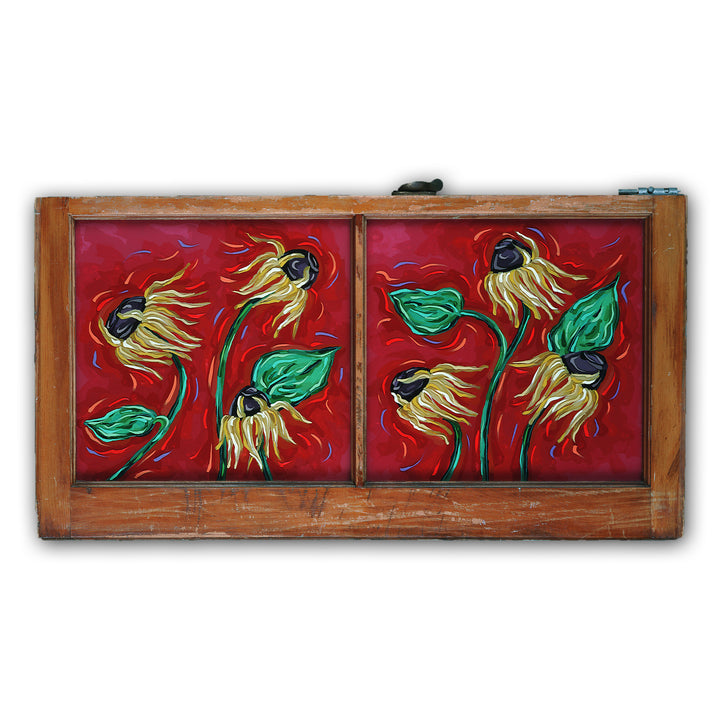 Red Sunflowers (Original Painting): The Art of Rachel Shultz