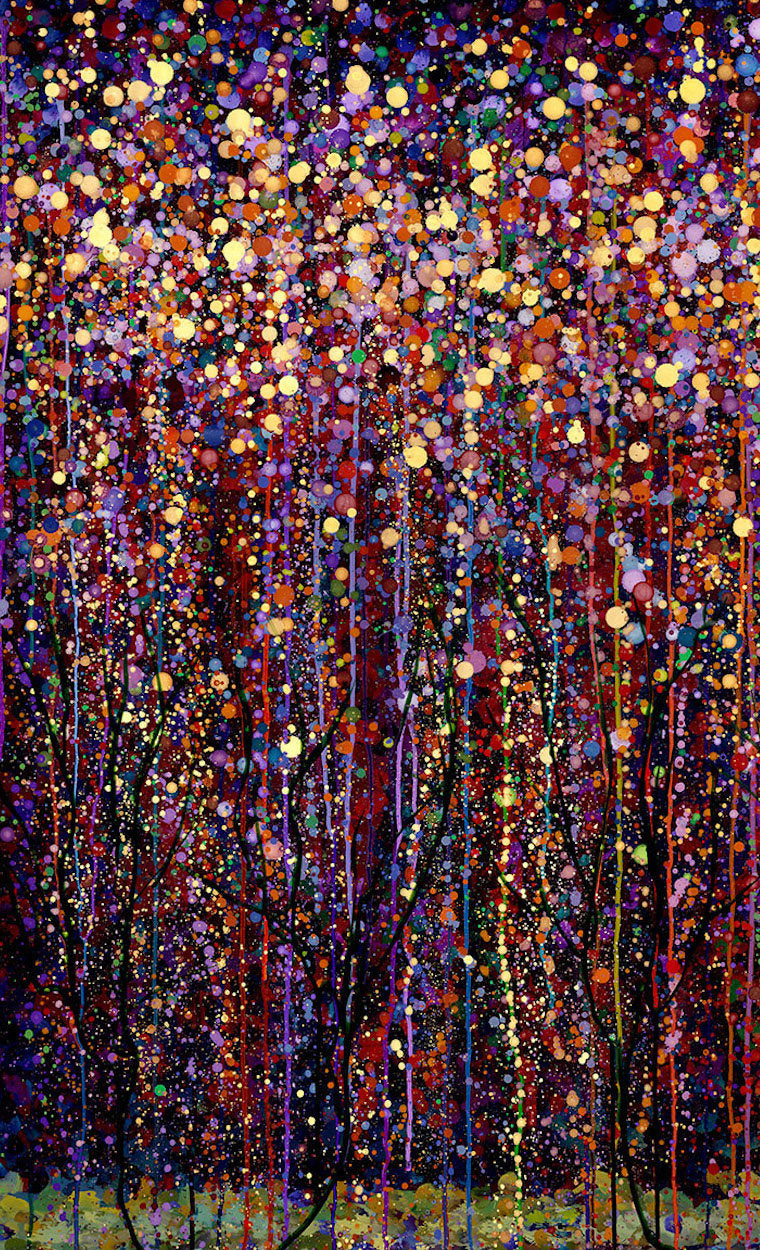 Rachel Shultz Mobile Banner -Deep Red Forest 1 (Original Painting)