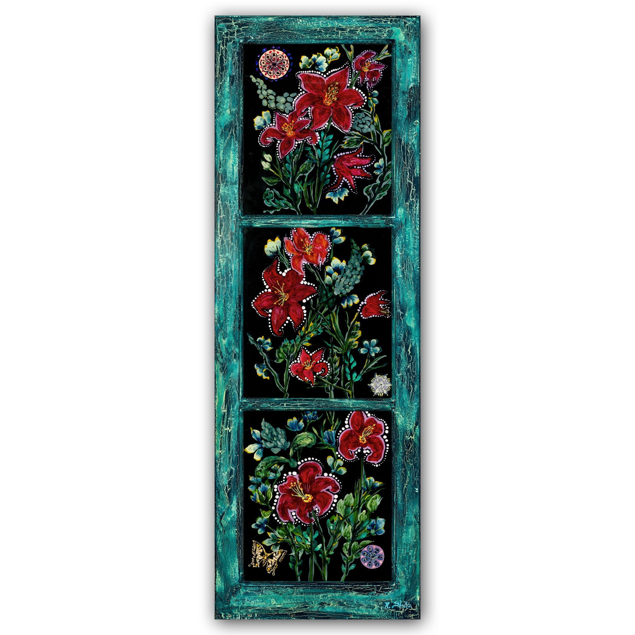 Amaryllis With Diatoms and Butterfly (Original Painting): The Art of Rachel Shultz