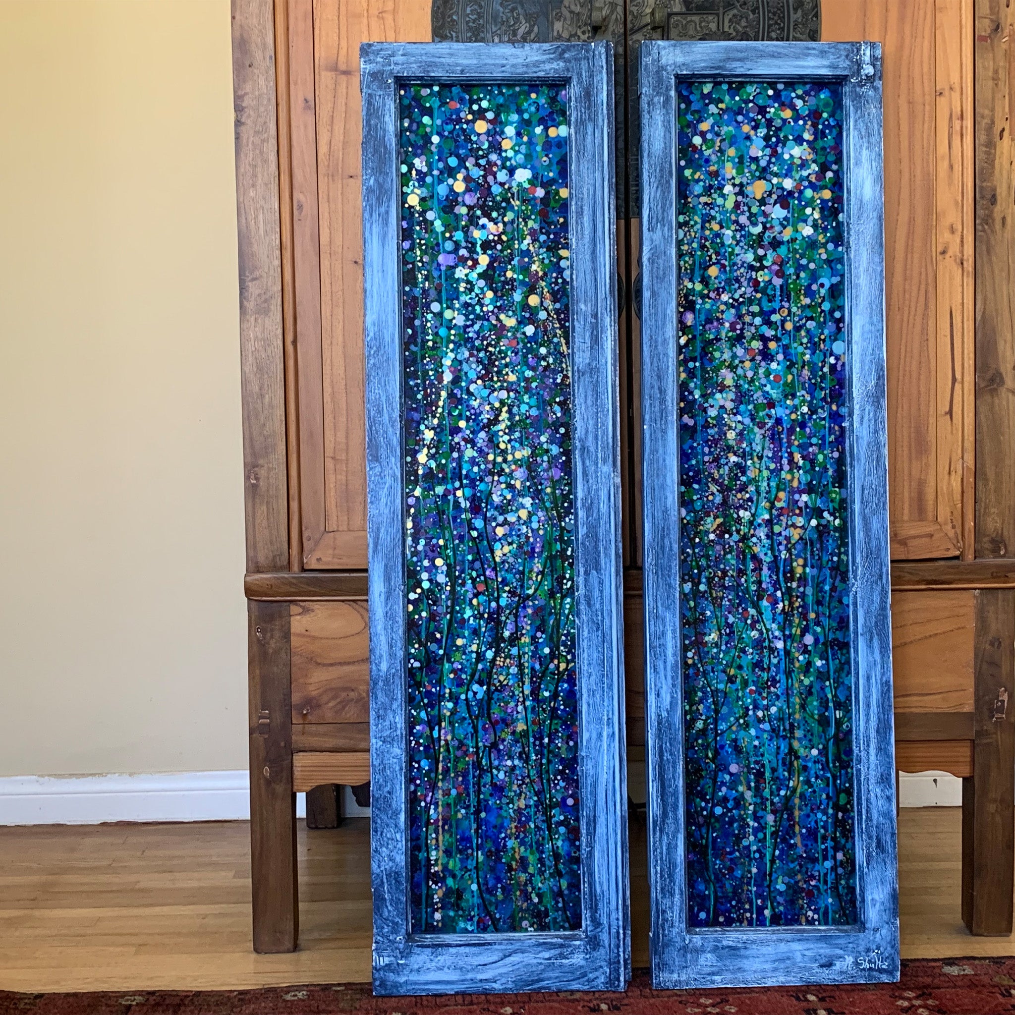 Blue Rainforest Glow (Original Painting): The Art of Rachel Shultz