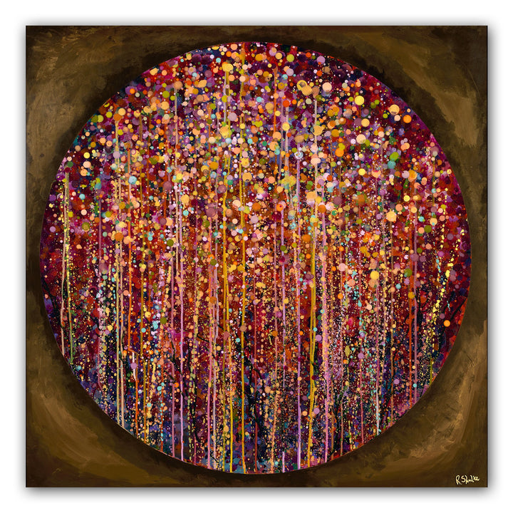 Deep Red Forest within Moon (Original Painting): The Art of Rachel Shultz