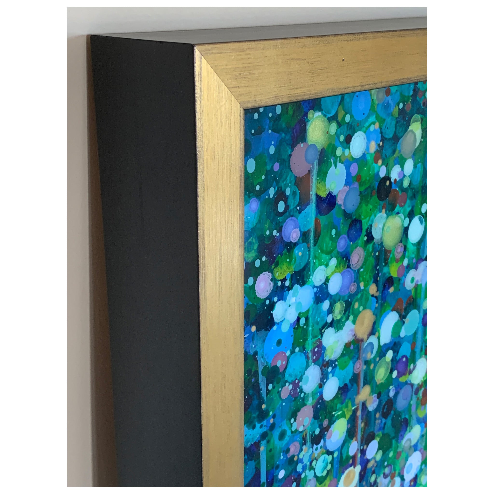 Forest of Emerald Light (Original Painting): The Art of Rachel Shultz - Close-up of Frame