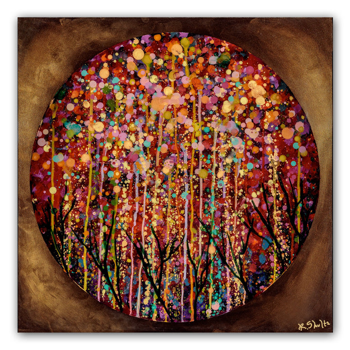 Glowing Forest within Moon (Original Painting): The Art of Rachel Shultz