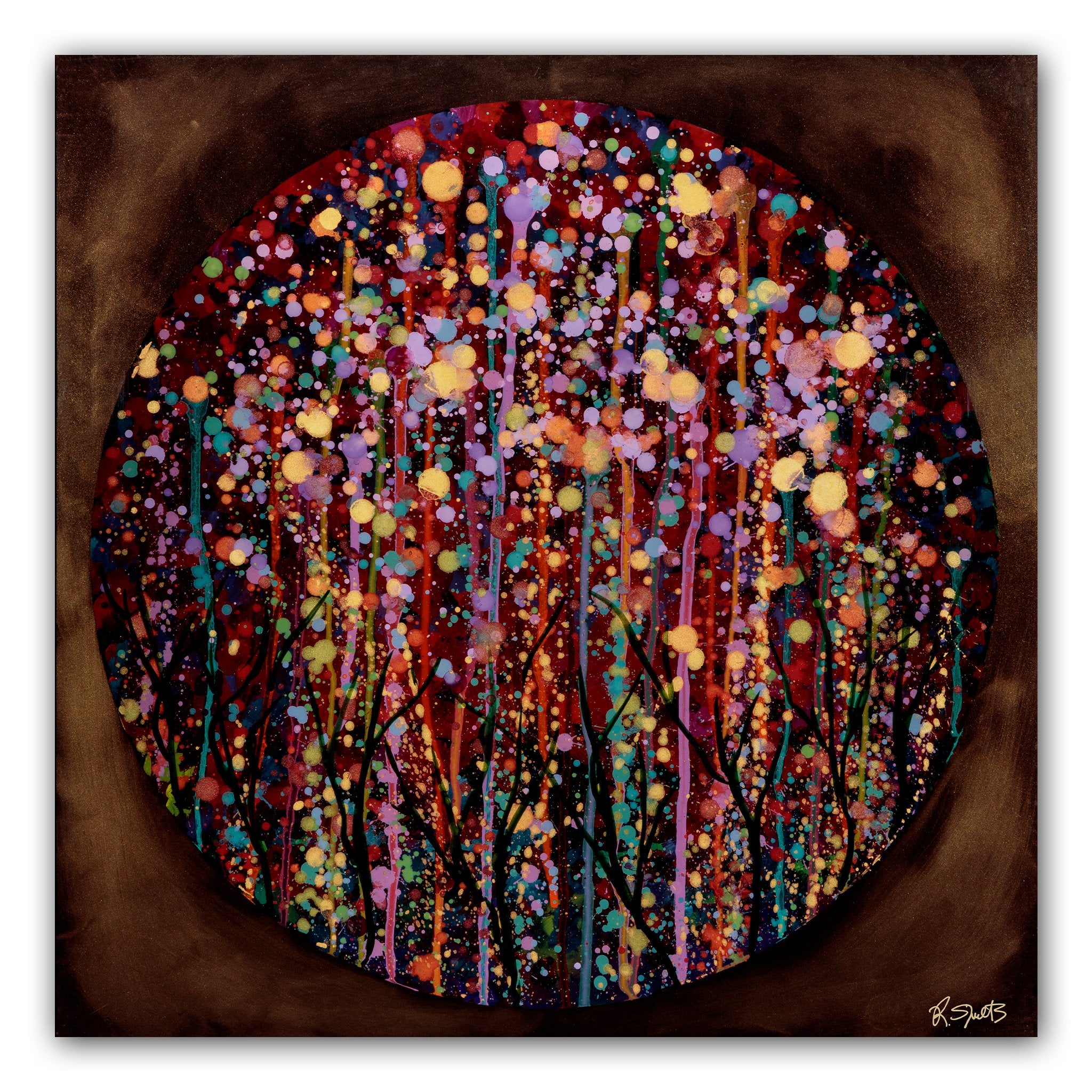Jewel Forest within Moon (Original Painting): The Art of Rachel Shultz