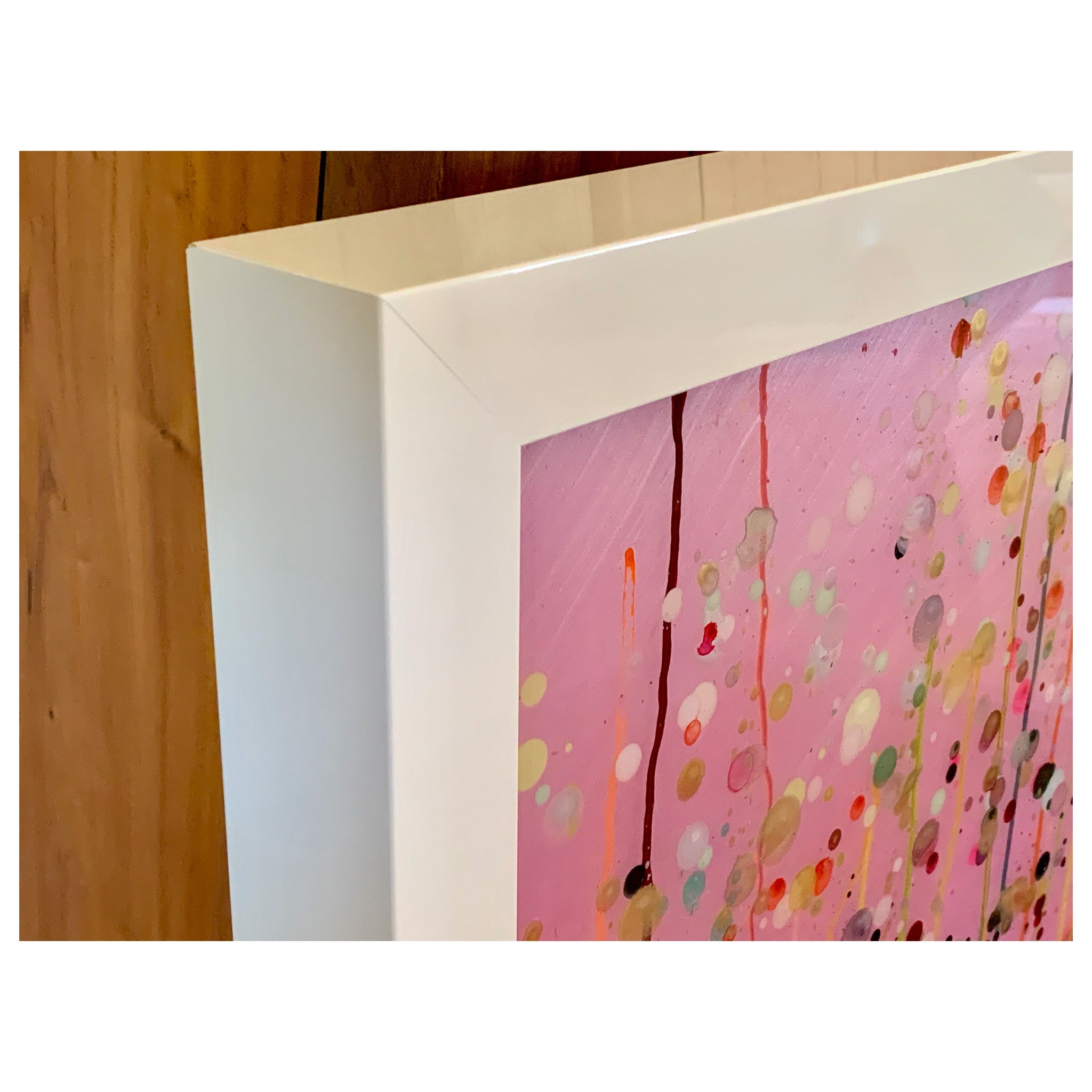 Pink Guardian (Original Painting): The Art of Rachel Shultz - Close-up of Frame