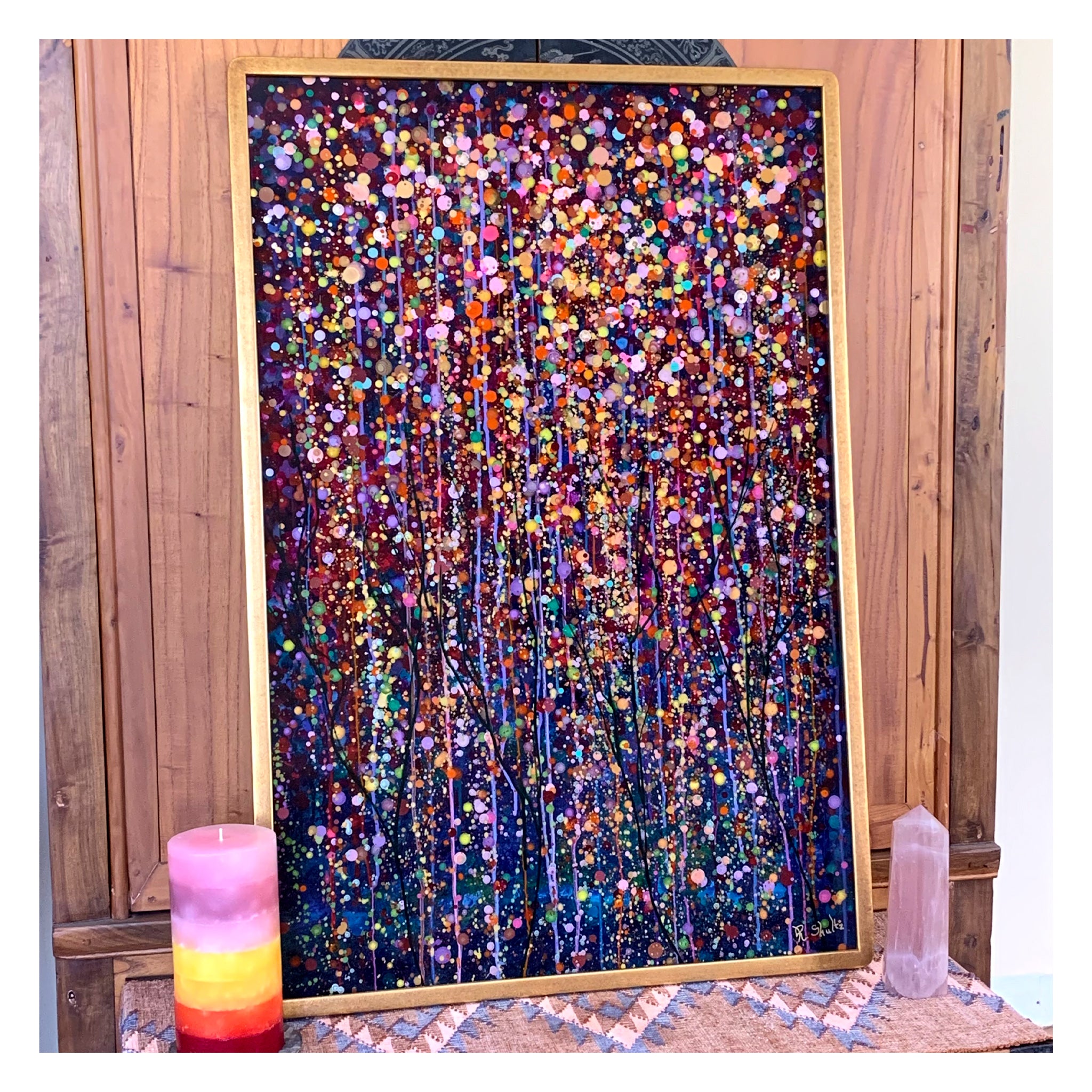 She Blooms In Rainbows (Original Painting): The Art of Rachel Shultz