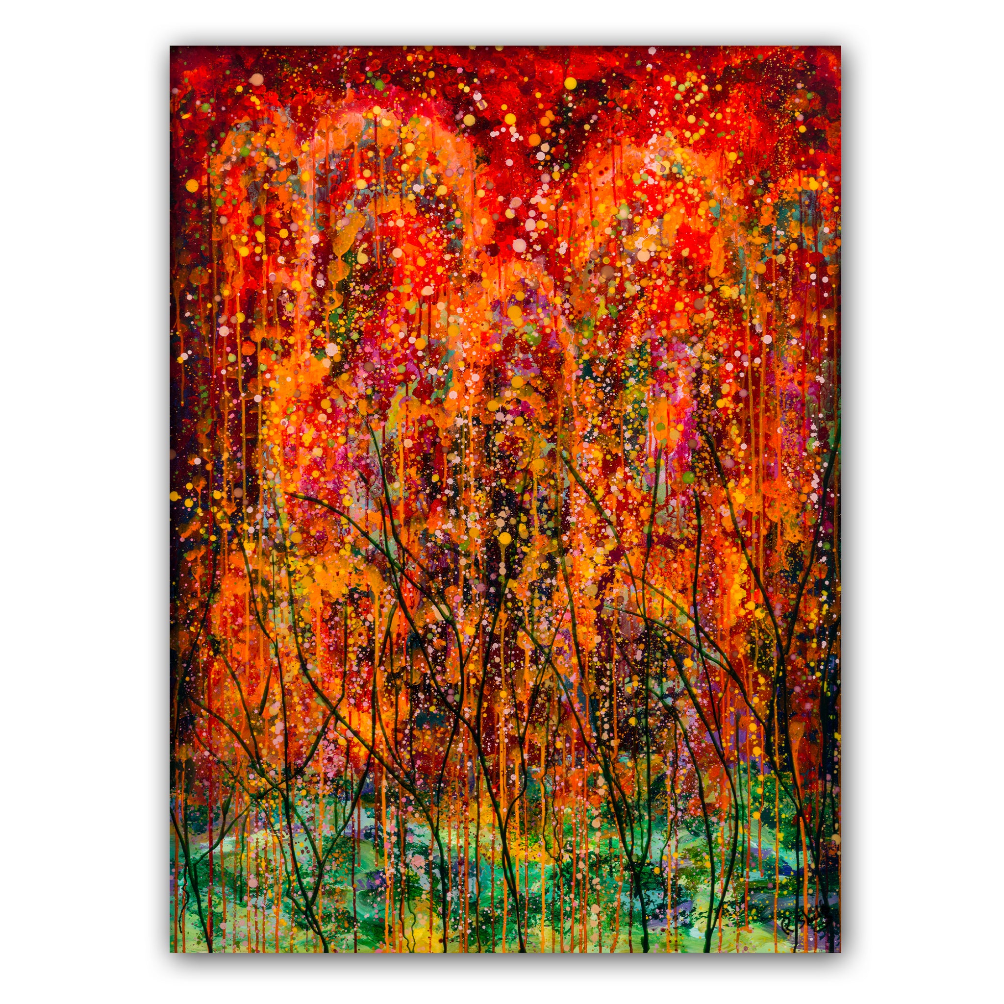 Shimmering Orange Forest (Original Painting): The Art of Rachel Shultz
