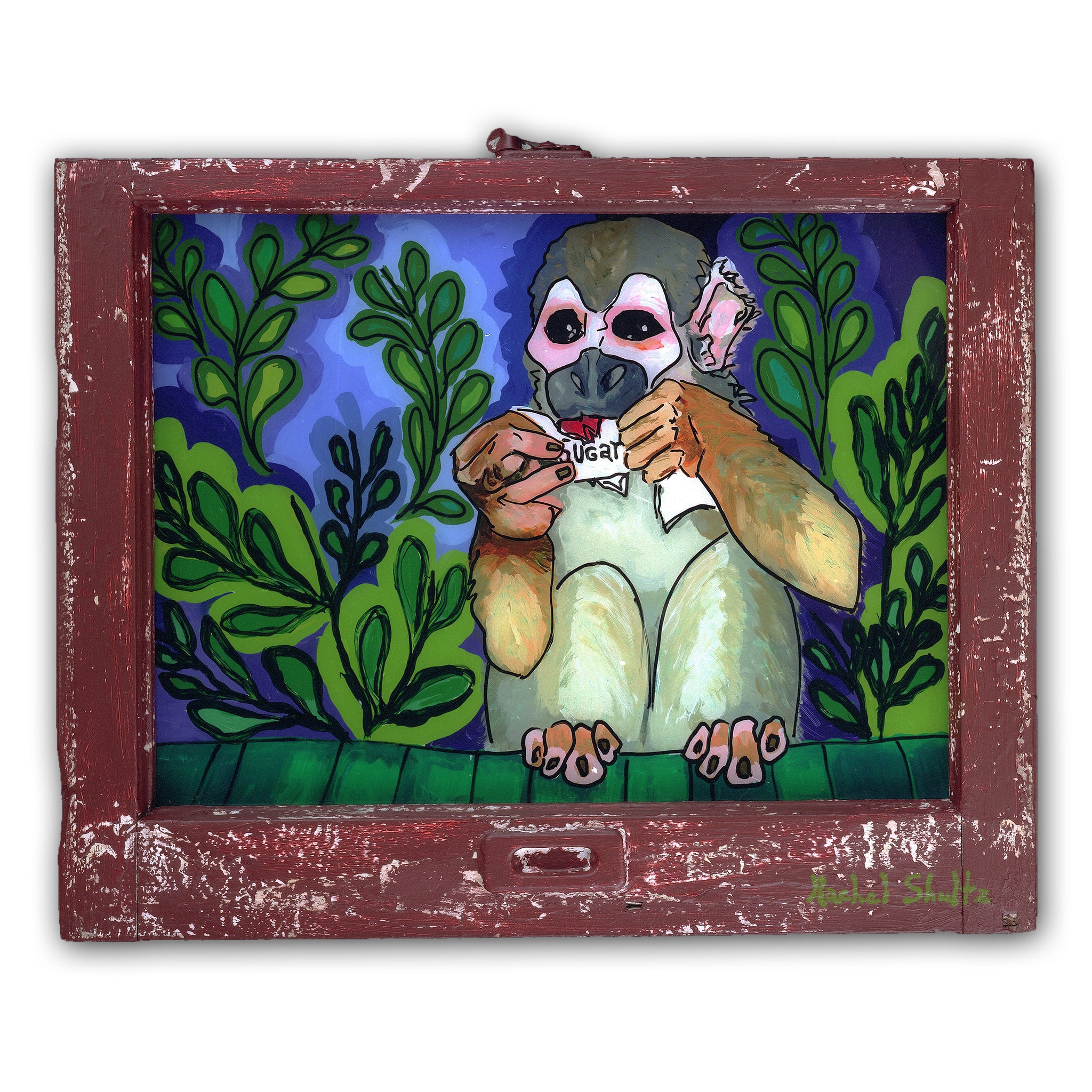 Sugar Monkey (Original Painting): The Art of Rachel Shultz