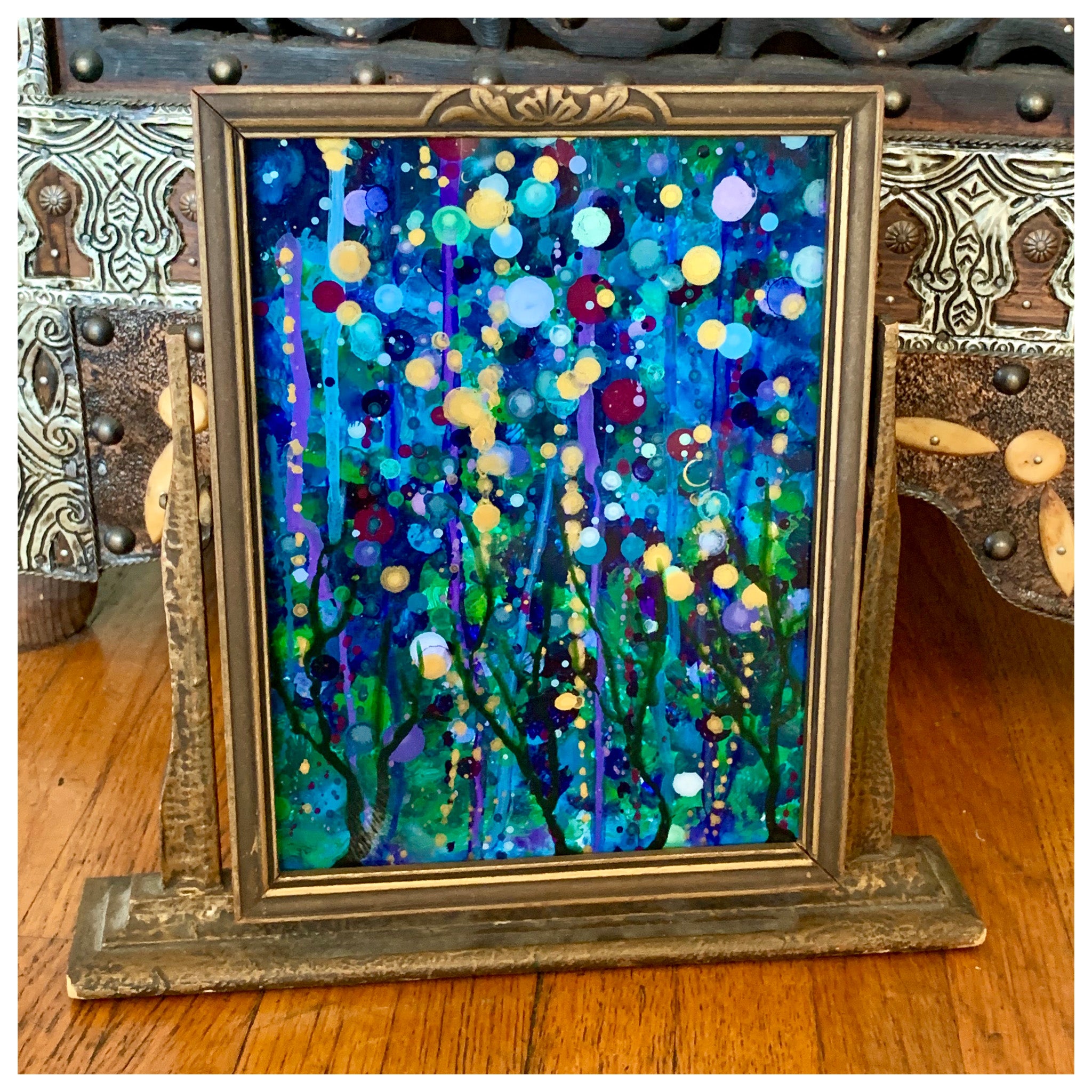 Ultramine Forest (Mini) (Original Painting): The Art of Rachel Shultz