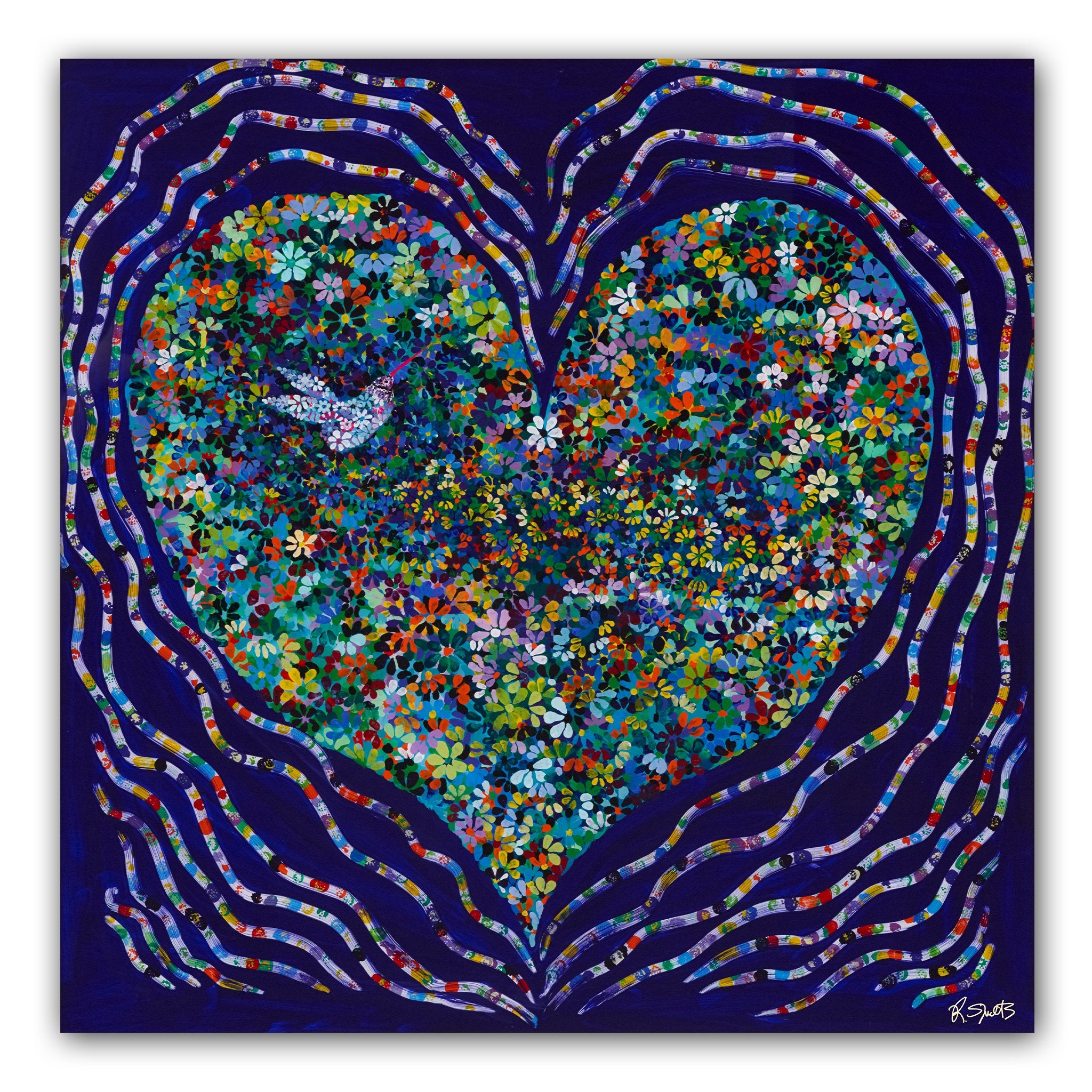 Wild Heart with Hummingbird (Original Painting): The Art of Rachel Shultz