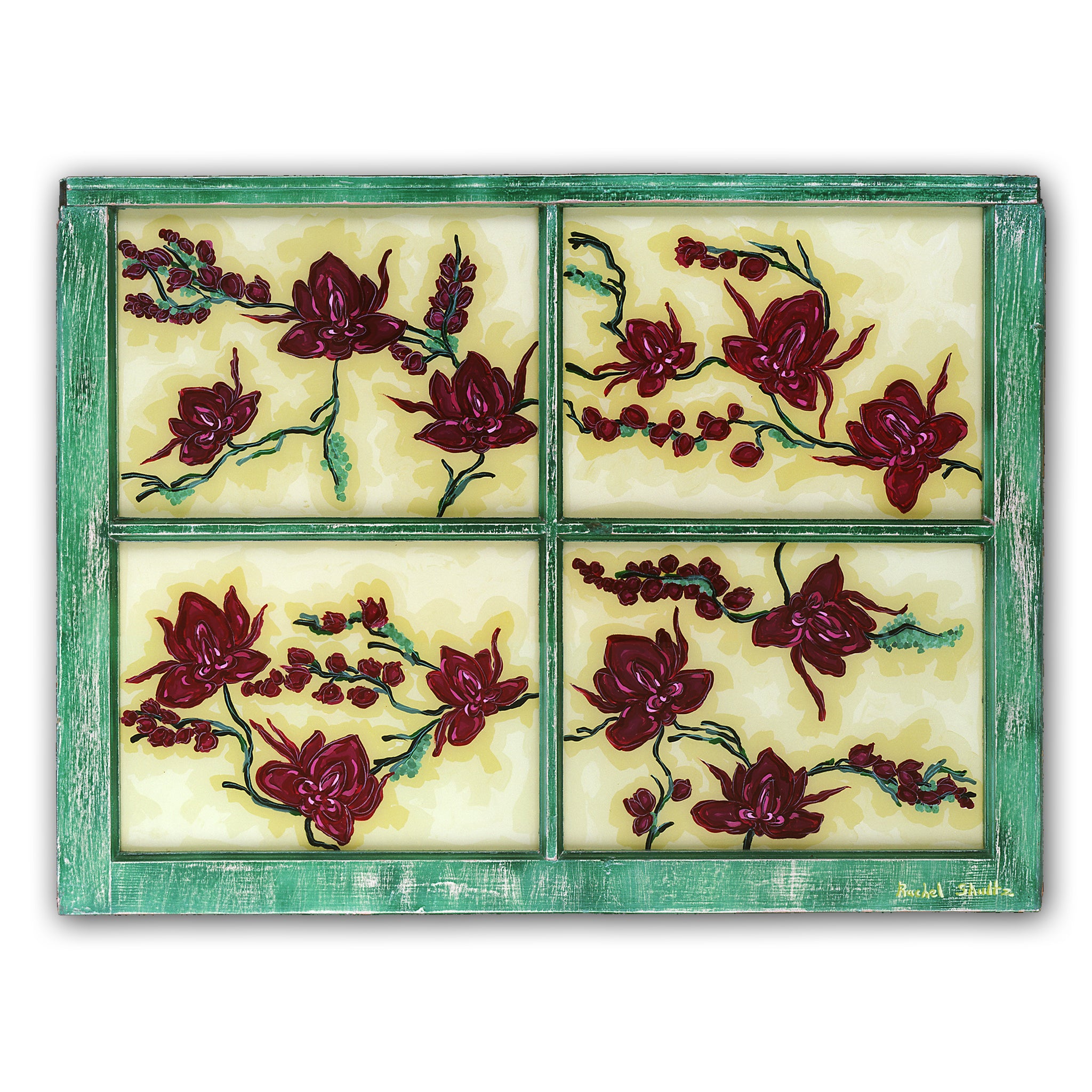 Burgundy Orchids (Original Painting): The Art of Rachel Shultz